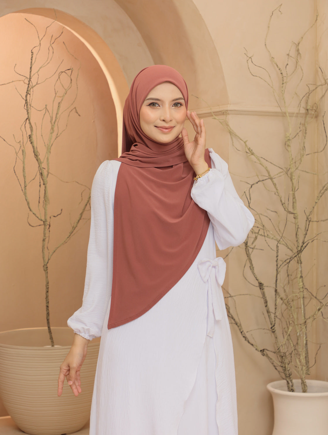 Bawal Lazy Premium Mosscrepe in Blush