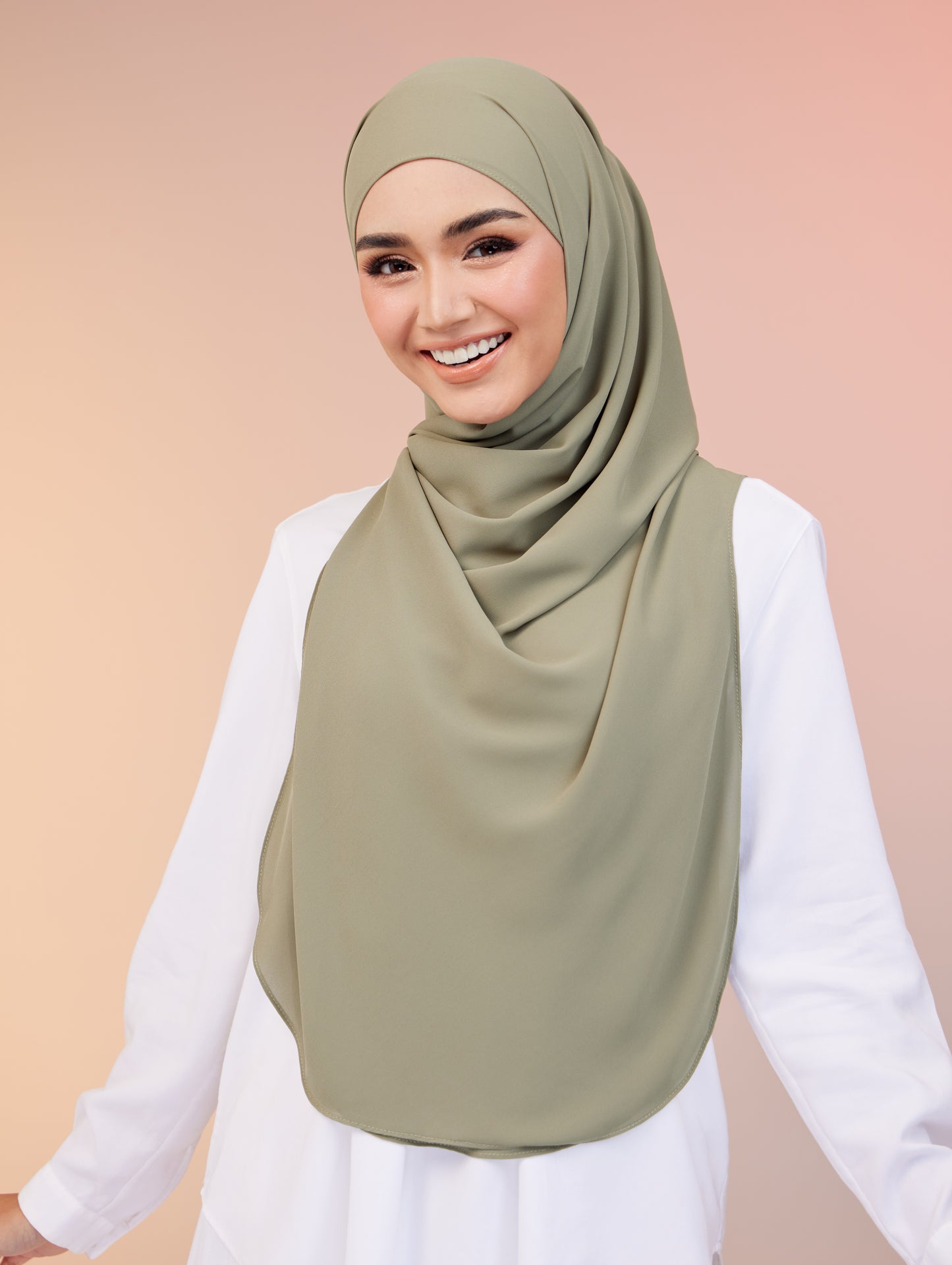 Maya Shawl Chiffon in Matcha