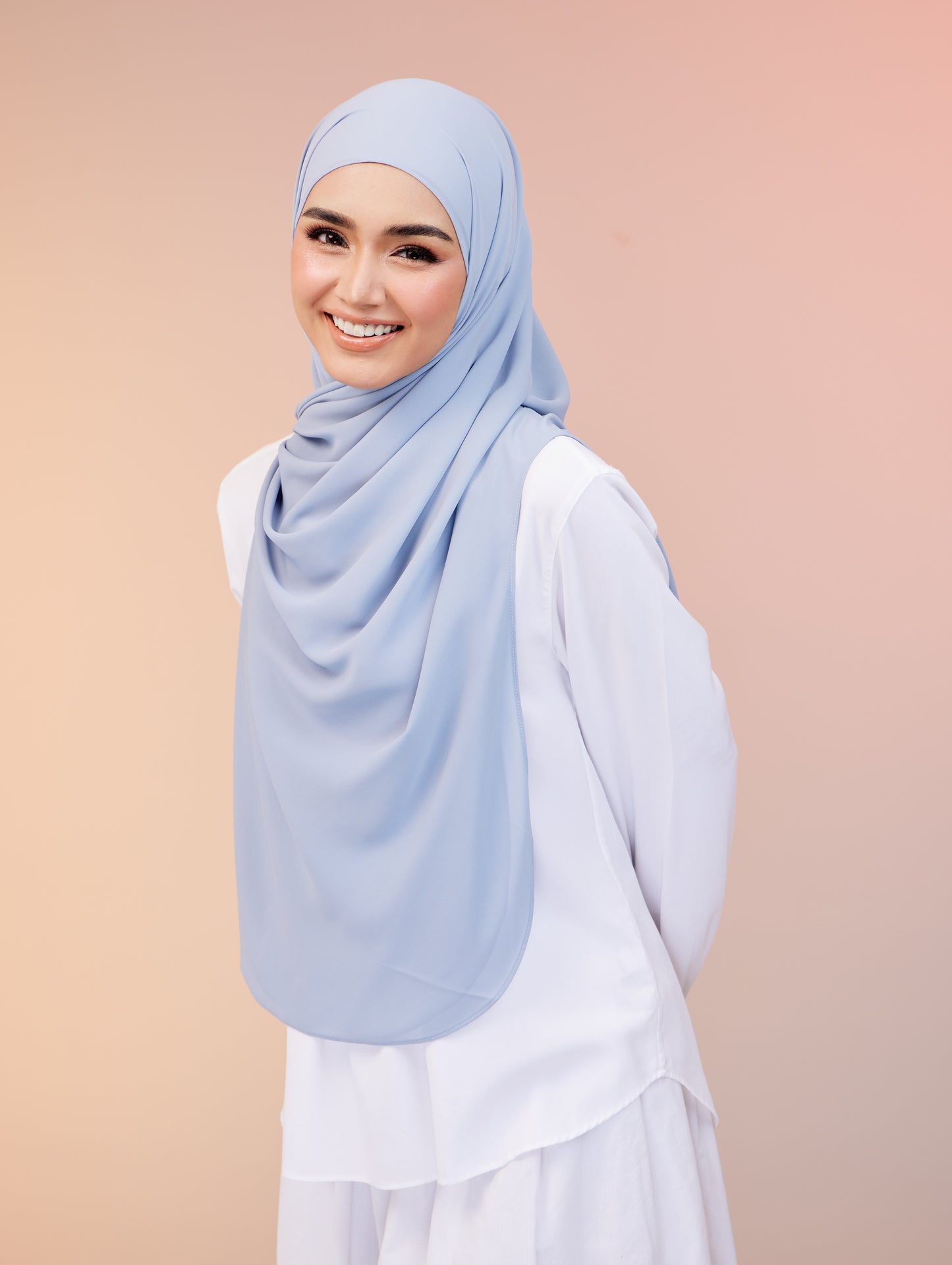 Maya Shawl Chiffon in Baby Blue