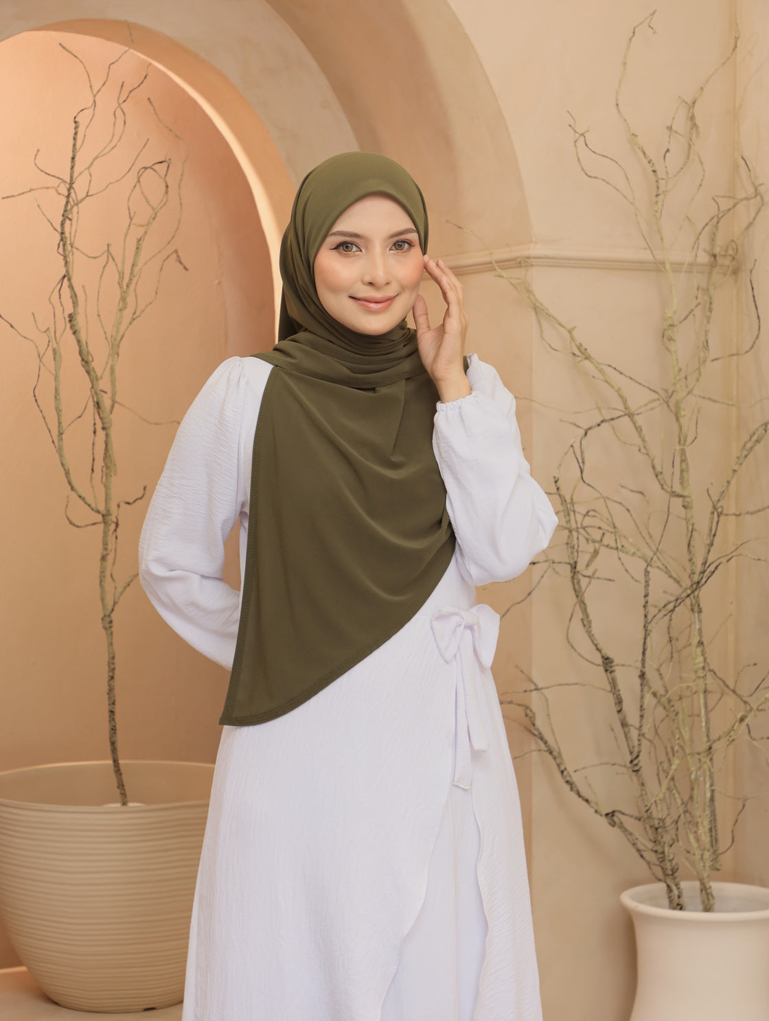 Bawal Lazy Premium Mosscrepe in Olive