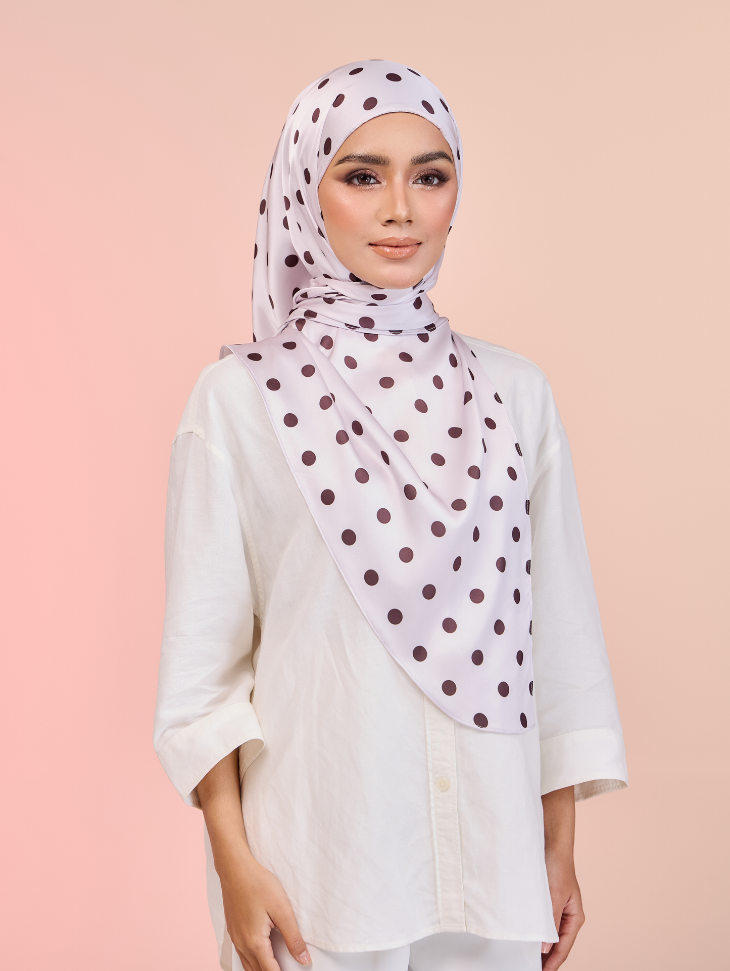 Trishawl Polka Series in Light Pink