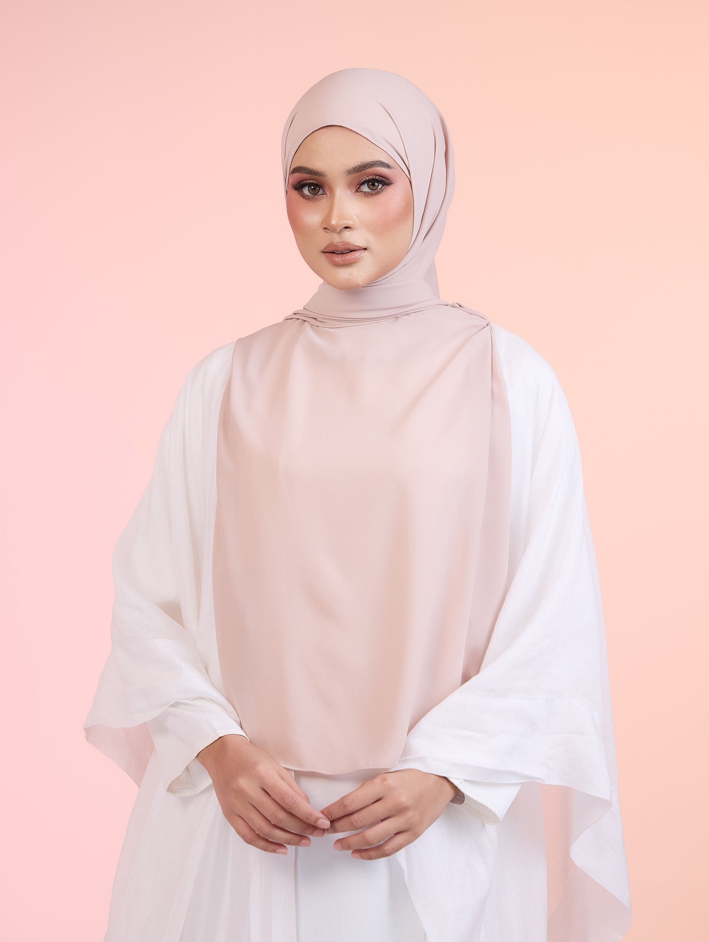 Butterfly Hoodie Shawl in Beige