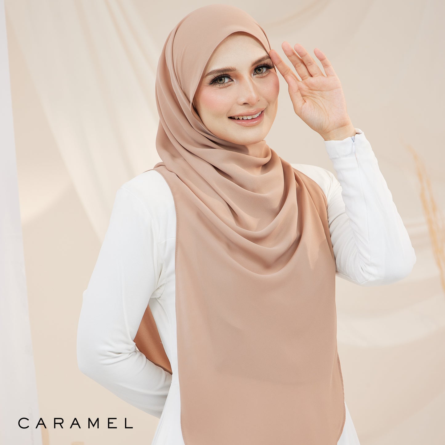 Maya Shawl Chiffon in Caramel