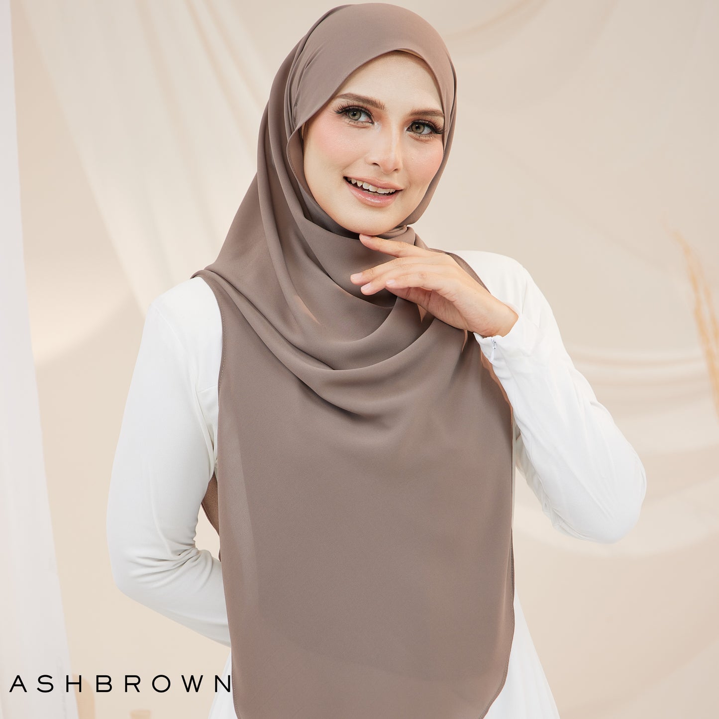 Maya Shawl Chiffon in AshBrown