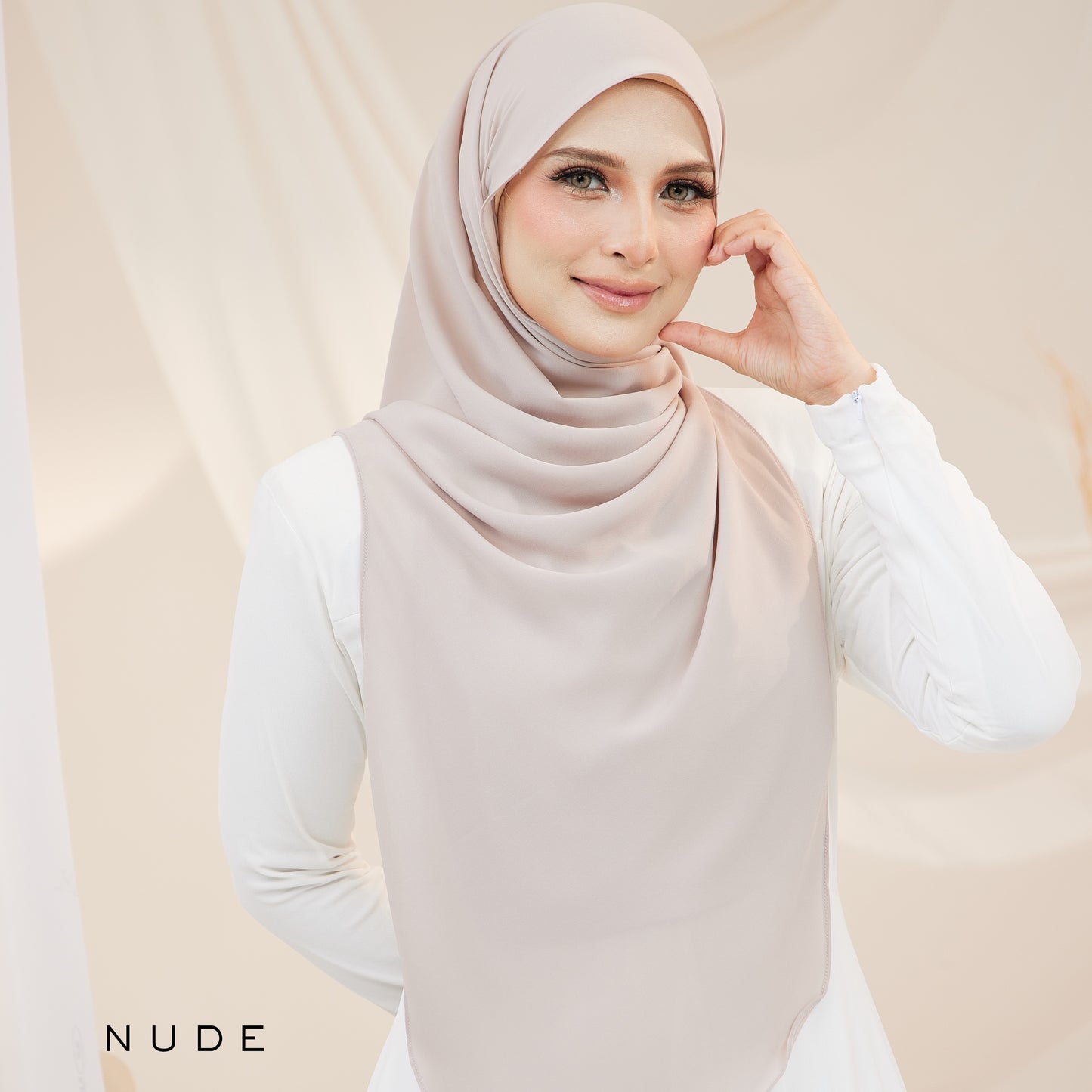 Maya Shawl Chiffon in Nude