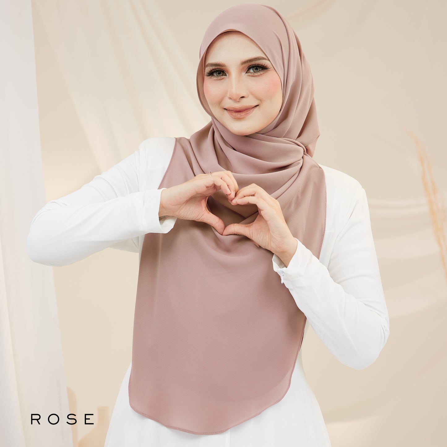 Maya Shawl Chiffon in Rose