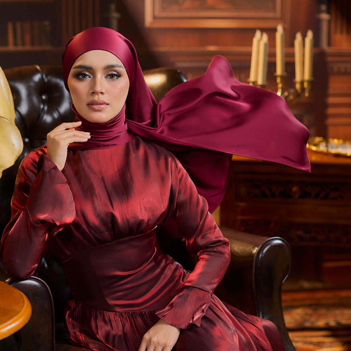 Trishawl Armani Silk in Burgundy
