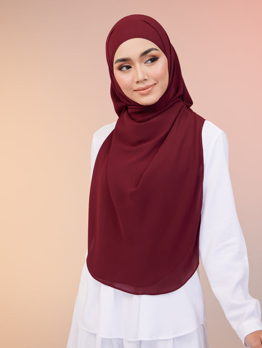 Maya Shawl Chiffon in Burgundy