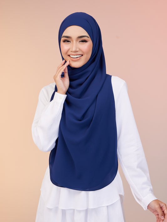 Maya Shawl Chiffon in Navy