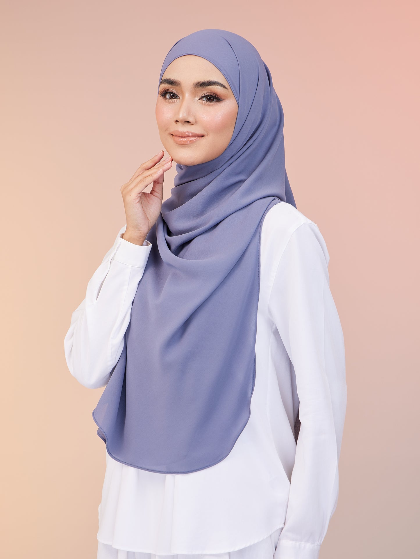 Maya Shawl Chiffon in Powder Blue