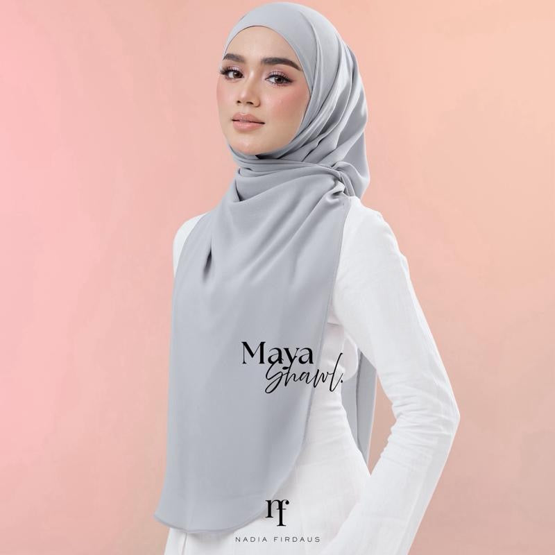 Maya Shawl Chiffon in Steel Blue