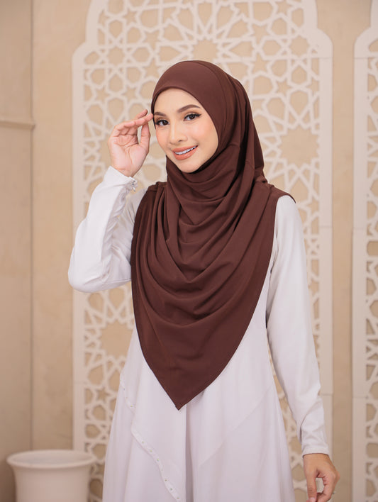 Husna Instant Hijab in Darkcoco