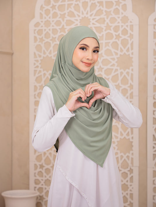 Husna Instant Hijab in Pistachio