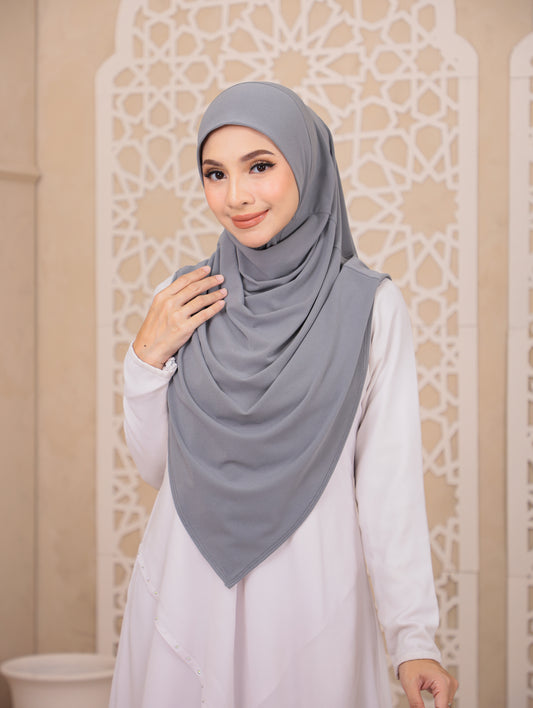 Husna Instant Hijab in Coolgrey