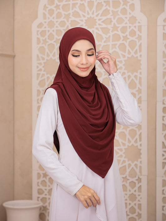 Husna Instant Hijab in Burgundy