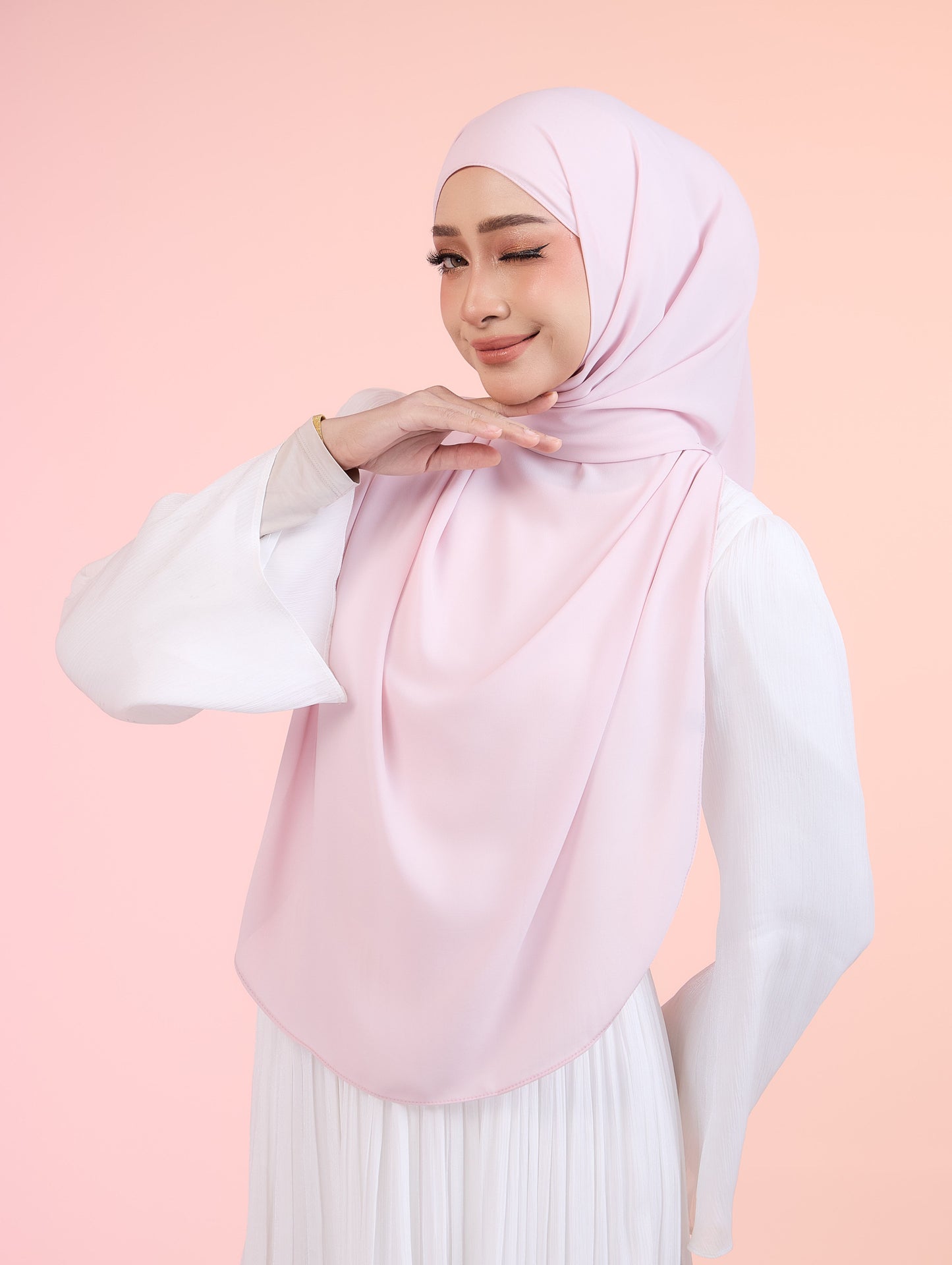 Butterfly Hoodie Shawl in Soft Pink