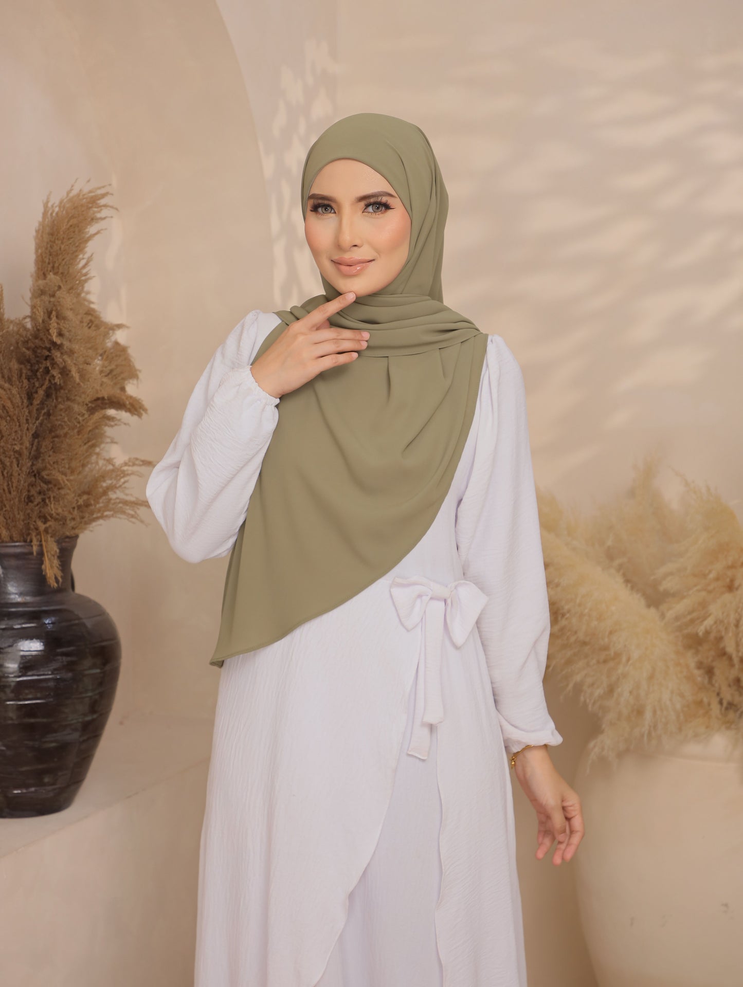 Trishawl Chiffon in Sage