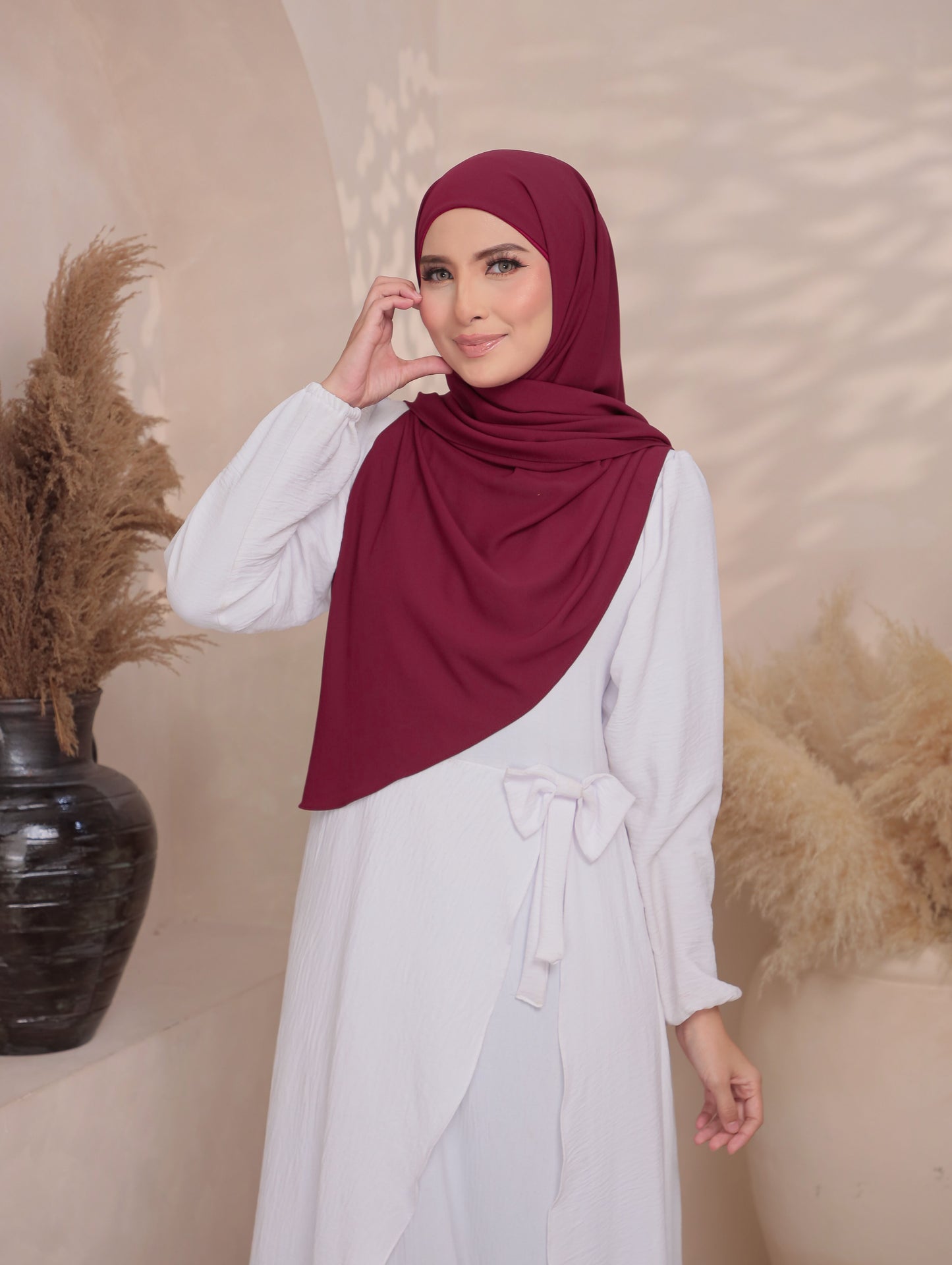 Trishawl Chiffon in Burgundy