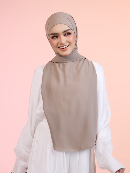 Butterfly Hoodie Shawl in Warm Taupe