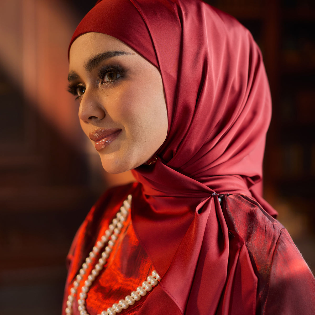 Trishawl Armani Silk in Maroon